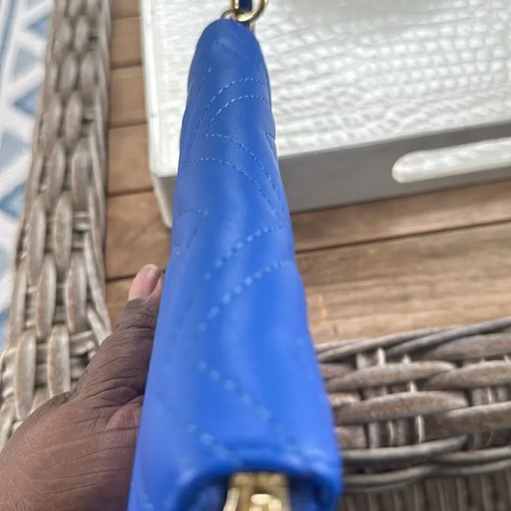 Anne Klein Blue Quilted Wristlet